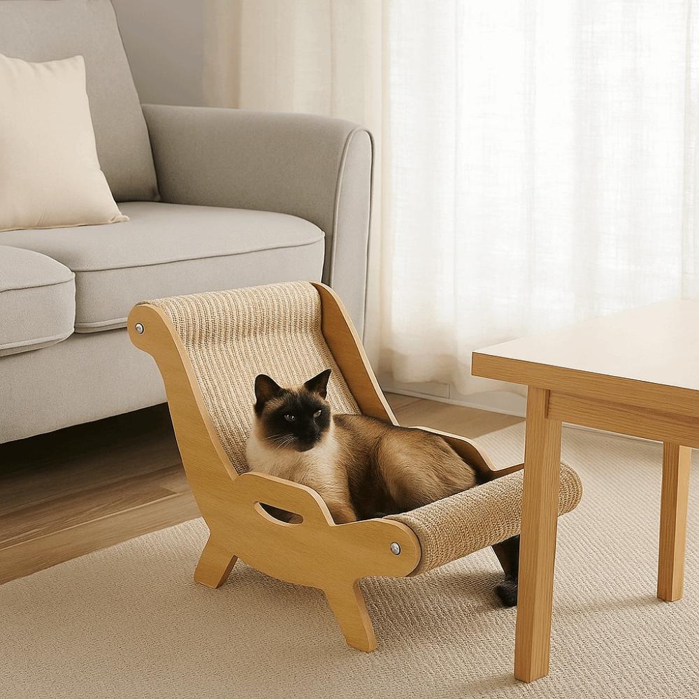 Wear-Resistant 2 in 1 Cat Sisal Chair Elevated Cat Hammock Bed Cat Sofa Bed for Cats/Dogs