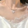 Dongju sweet cool wind~ love zircon necklace women's summer light luxury niche design sense collarbone chain Spice girl accessories