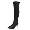 Brown High Heel Over Knee Pile Long Boots Women's Shoes 2025 New Autumn and Winter Pointed Skinny Knight Boots