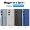 Phone Case For Samsung Galaxy Z Fold 7 Luxury Invisible Bracket Hinge Protection PC Cover + Tempered Glass Film