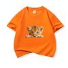 Kids Cotton T Shirt Cute Peeking Lion Cub Print Crew Neck Short Sleeve Tee Casual Breathable Boys Girls Summer Tops