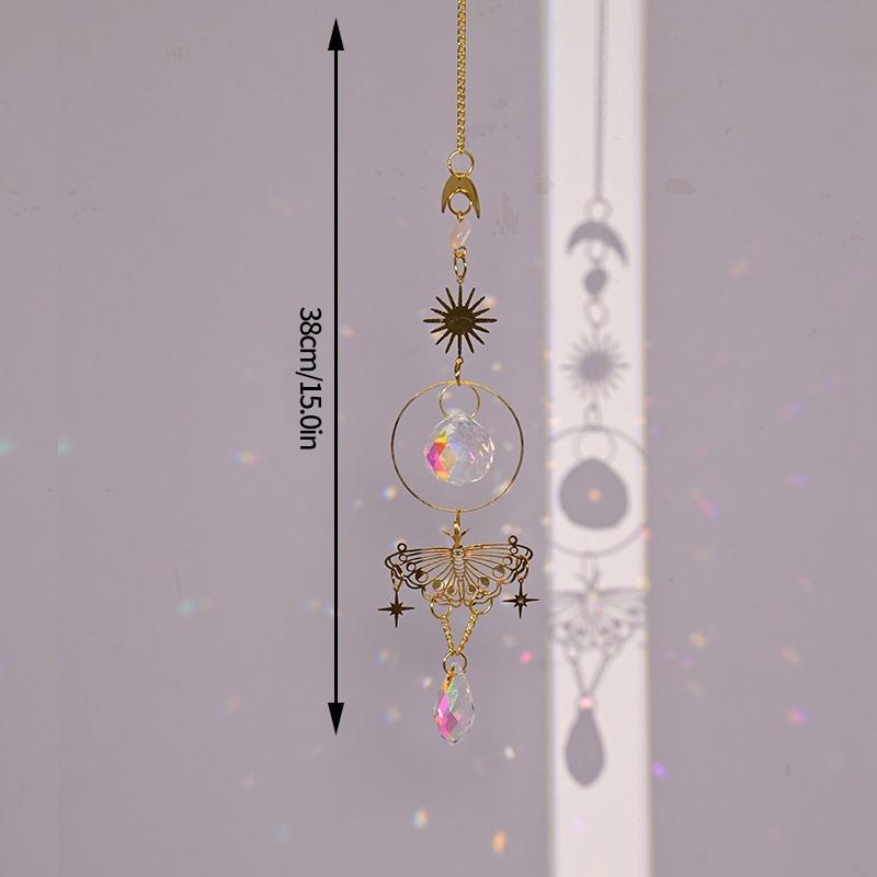 

Colorful Crystal Suncatcher Butterfly Rainbow Wind Chime Pendant Wind Chimes Home Garden Decor Crystal Bell Chain for Window
