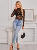 TK2025 Slim Fit Summer Mesh Lace Long Sleeve Top for Women