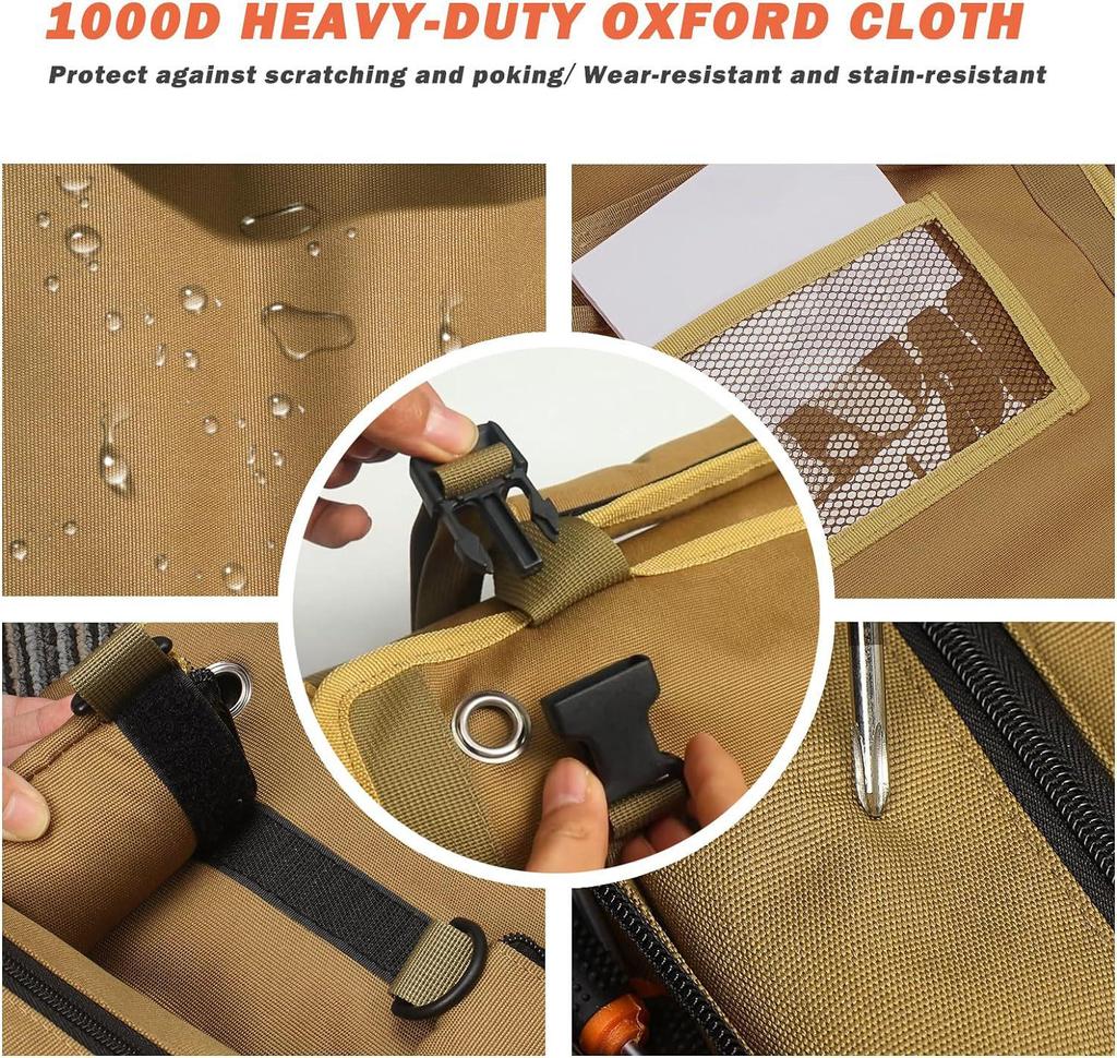 Garden-Style Electrician & Carpenter Roll-Up Tool Bag: Multifunctional Hanging Storage Pouch