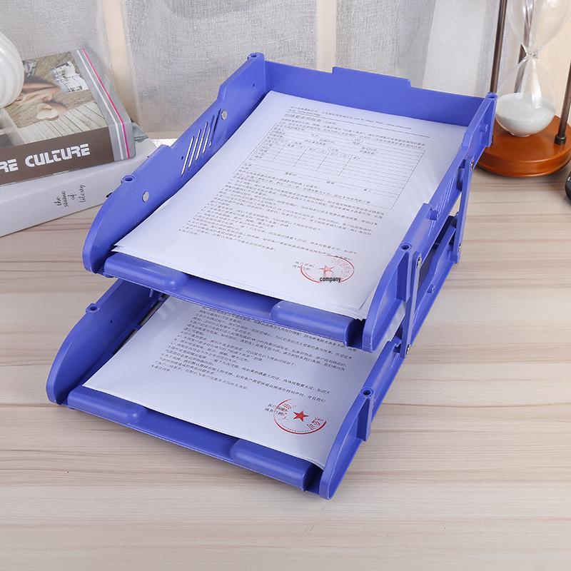 Dual-Layer Movable Large-Capacity Plastic Desktop Organizer Tray
