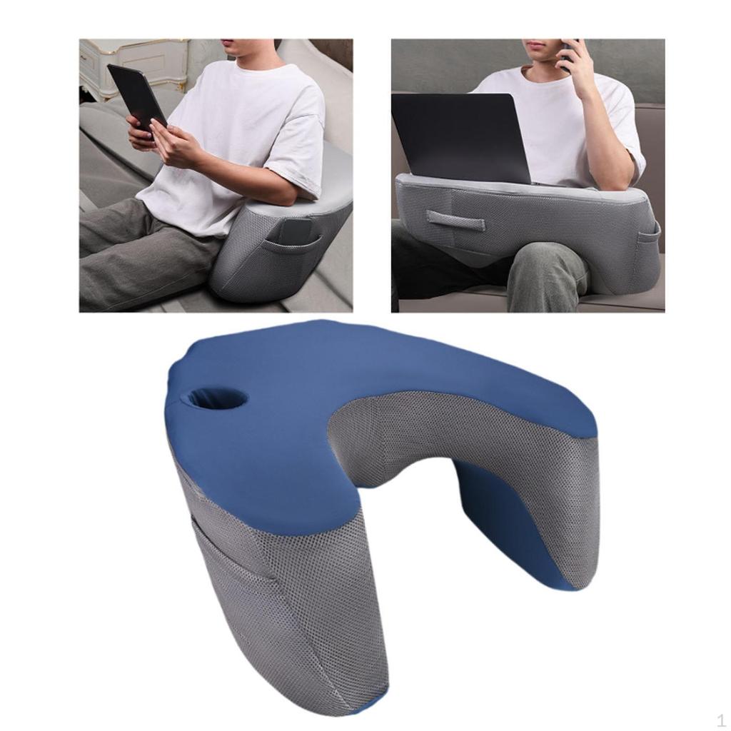Desk Pillow for Laptop, Large Reading Adults, Arm Rest with Cup Holder, Memory