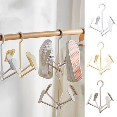 Multi-functional Shoe Drying Rack Creative Rotatable Stackable Windproof Shoe Drying Hanger Multi-purpose Wardrobe Storage Rack