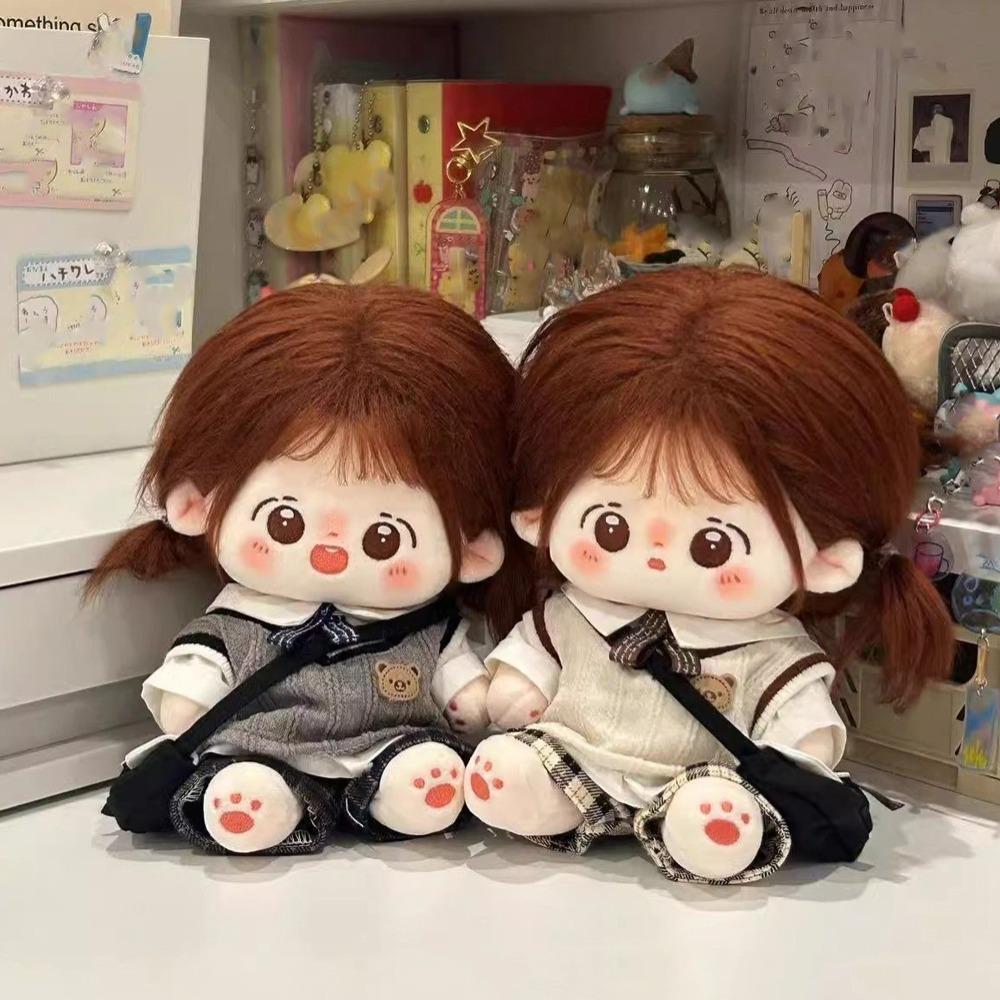 1 set Knitted Vest 20cm Cotton Doll Clothes School Uniform Plush Doll Clothes  Doll Accessories