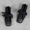 Leather Retro Niche Square Head Thick Heel Bow Strap Two Wear Loafers Women's 2025 Spring Small Leather Shoes Single Shoes