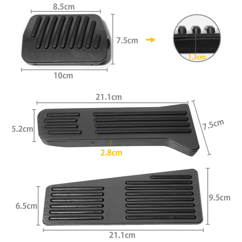 Travay Aluminum Universal Compatible with Many including DK KG Demio DJ Axela and Atenza GJ Series of Mazda-specific Pedals, Punch-Free Anti-Slip,