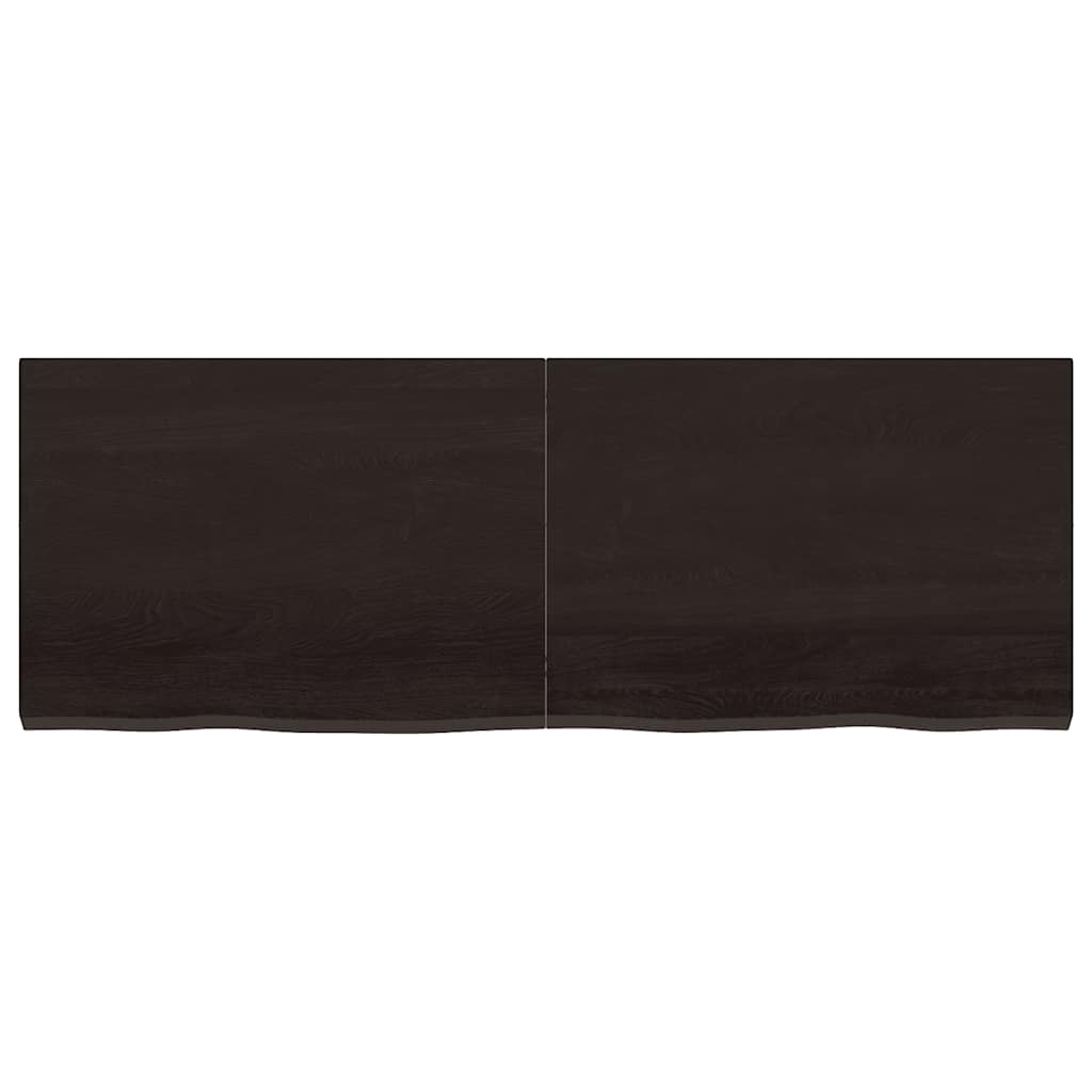 Vidaxl Półka, Ciemnobrązowa, 140X50X(2-4) Cm, Wykończone Drewno Dębowe