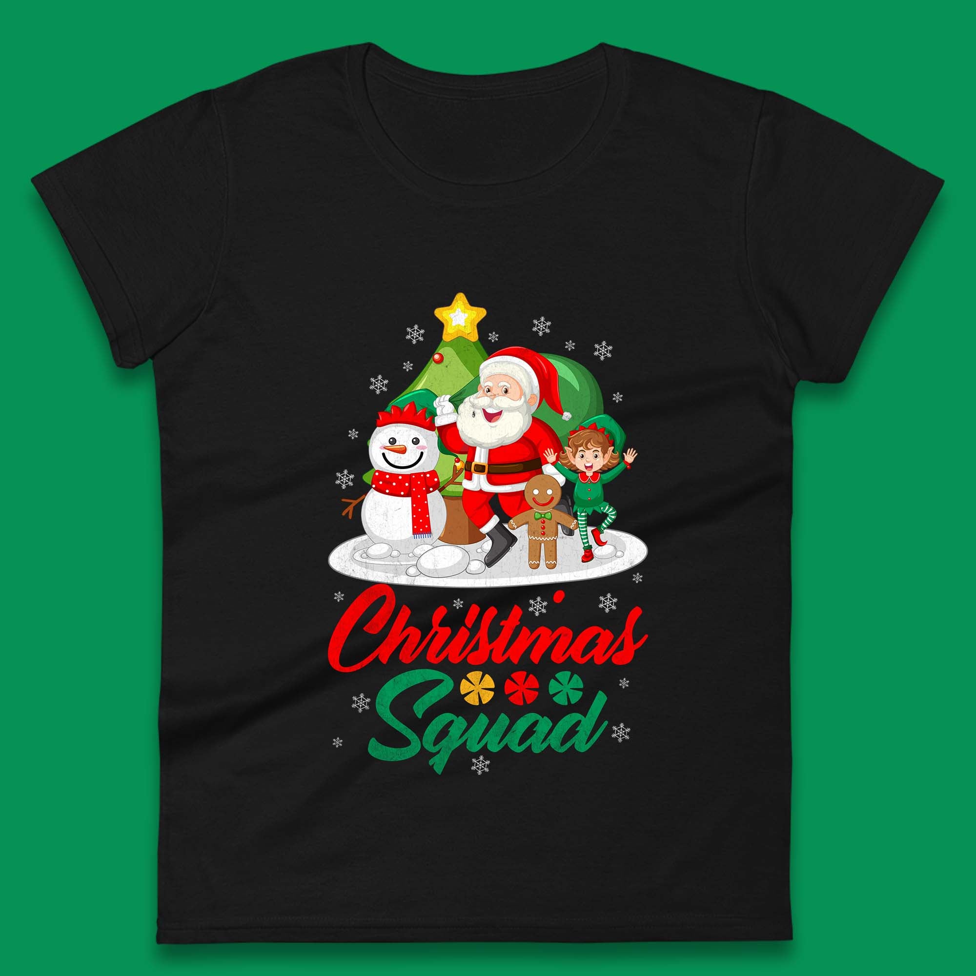 Christmas Squad Womens T Shirt Mens Tops Tees Unisex Christmas Santa Claus Snowman Elf Gingerbread Top S