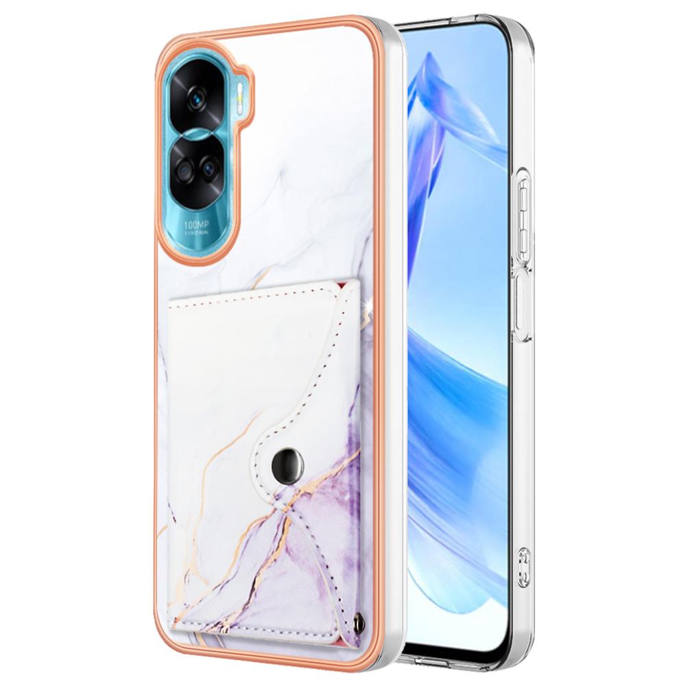 YB Leather Coating Series-9 for Honor 90 Lite 5G/X50i 5G Case Card Slot Kickstand PU+TPU IMD Phone Cover