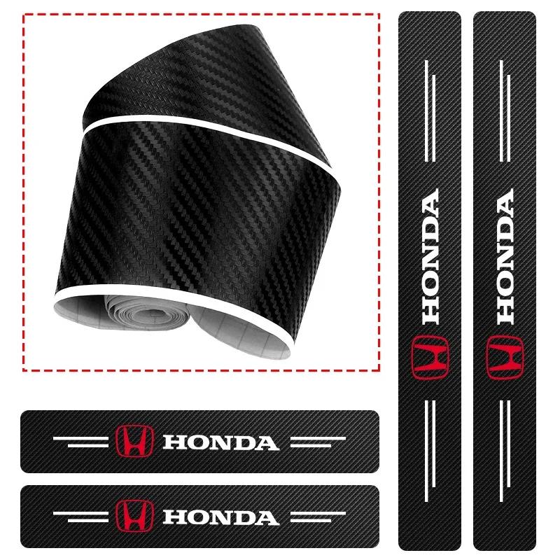 4pcs Car Door Sill Protector Carbon Fiber Pattern Threshold Stickers for Honda TYPER Civic XR-V HR-V Accord Odyssey Accessories RG0