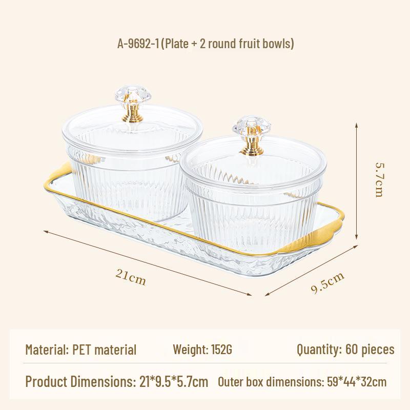 Multi-Grid Plastic Snack and Candy Dish for Home