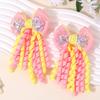 2Pcs Sweet Star Hair Clips Cute Stars Quicksand Tassel Ribbon Curly Bow Hairpin For Baby Girls Children Headdress Accessories