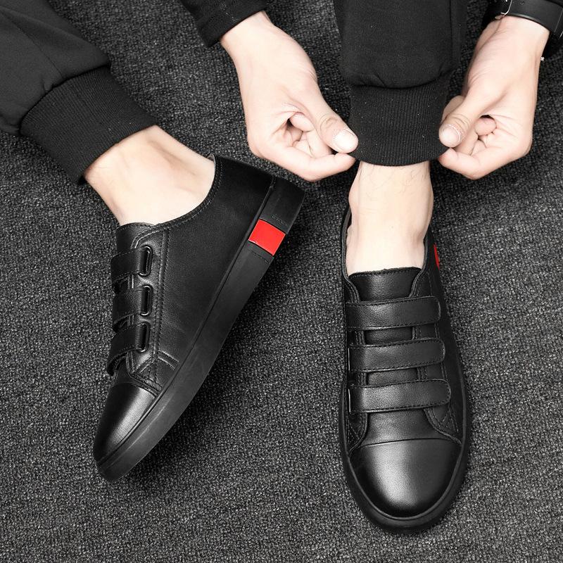 Fashion Men'S Shoes Large Size Casual Shoes 46 White Board Shoes Men'S Velcro Leather Shoes Men'S Men'S Loafers