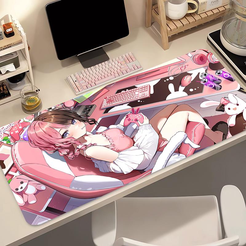 Gaming Mousepad Vspo Hinano Tachibana Mouse Pad Nonslip Gaming Desk Mat Laptop Keyboard Tray Office Pc Pink Hd Print Kawaii