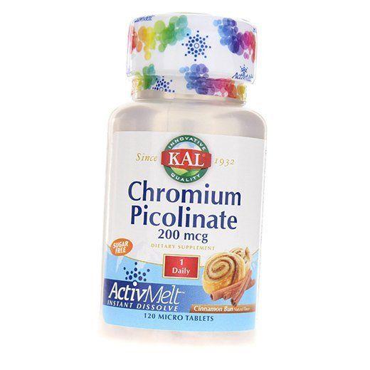 Пиколинат Хрома, Chromium Picolinate 200, KAL  120таб Булочка с корицей (36424011)