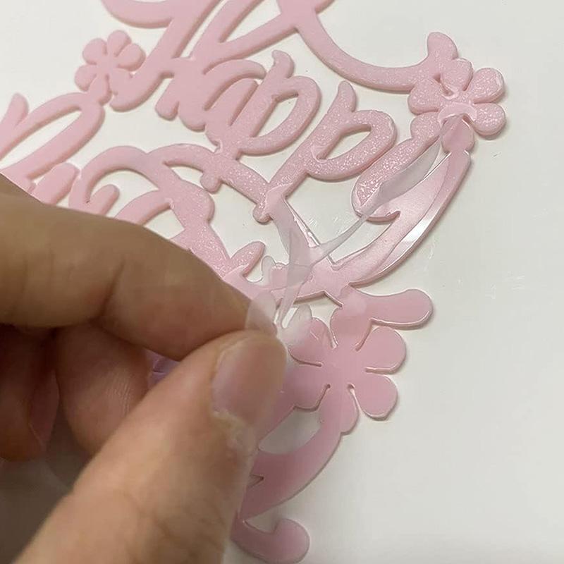 5pcs Pink Heart Happy Birthday Cake Topper Birthday Cake Topper Lovely Heart Cupcake Toppers Picks Cake Decorations for Birthday