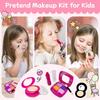 Little Girl's Wallet Pretend Play Makeup Set for Toddlers and Kids - Handbag, Pretend Play Headset, Wallet, Phone, Birthday Gift for Girls Ages 3 and