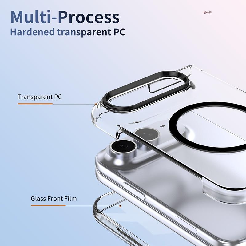 Magnetic Clear Phone Case IPhone Duo Slim Shockproof Protective Cover Minimalist Design Men