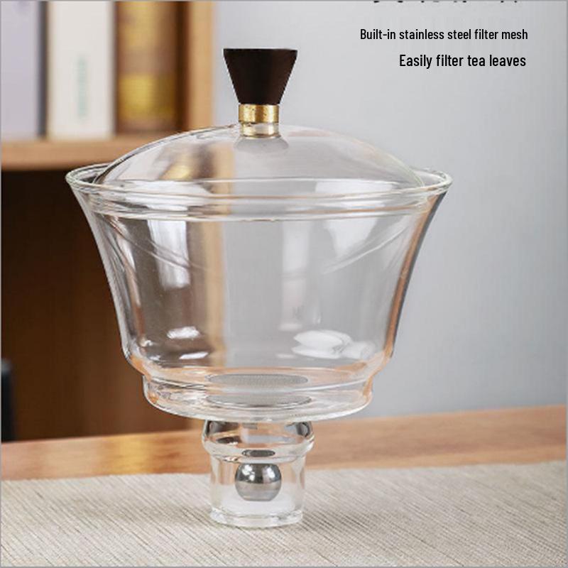 

Жаростойкий стеклянный чайный набор для кунг-фу с чайной чашкой, чайником и гайванью - автоматический бытовой набор