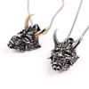 New Golden Horn Prajna Pendant European and American Mens Ghost Mask Necklace