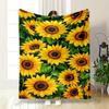 Yellow Sunflower Pattern Blanket Design Flannel Blanket for Bedroom, Living Room, Sofa, and Nap Sofas.
