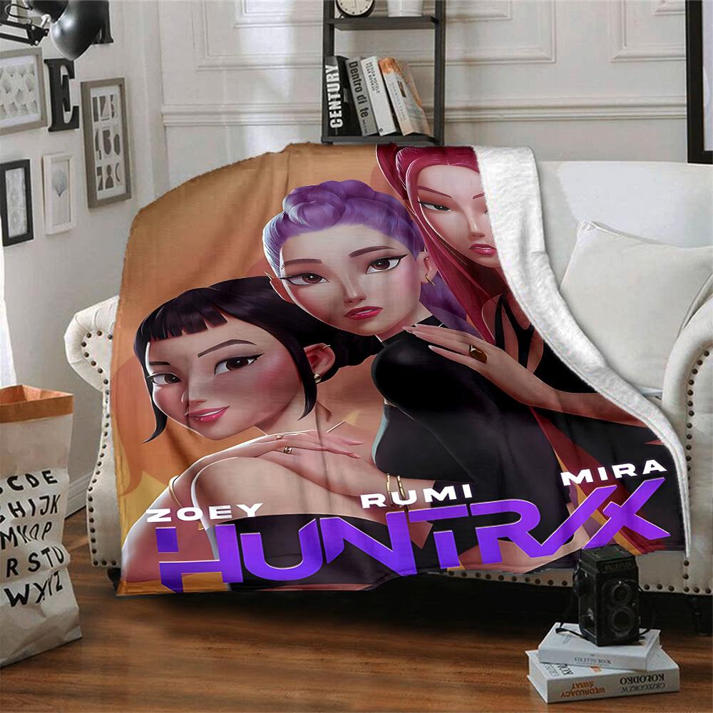 1 Stück K-Pop Dämonenjäger Flanelldecke, Weich Hautfreundlich mit Digitaldruck, Verschiedene Größen erhältlich für Familie, Freunde, Geburtstag