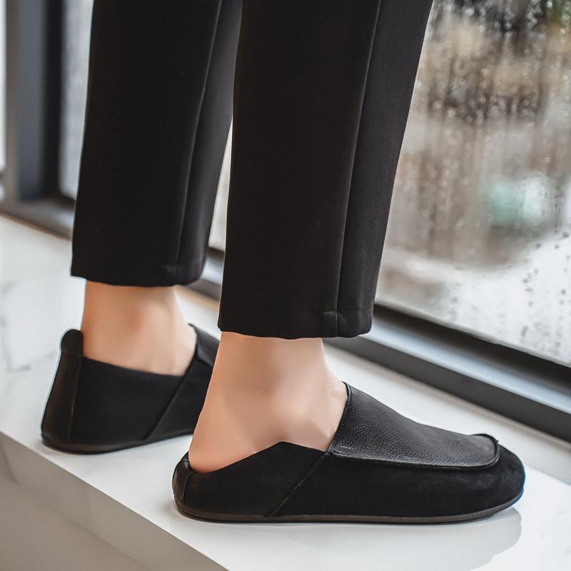 Men’s Retro Moccasins Shoes Fashion Casual Slip On Flats Driving Shoes Black Khaki Wide Head Shoes Plus Size