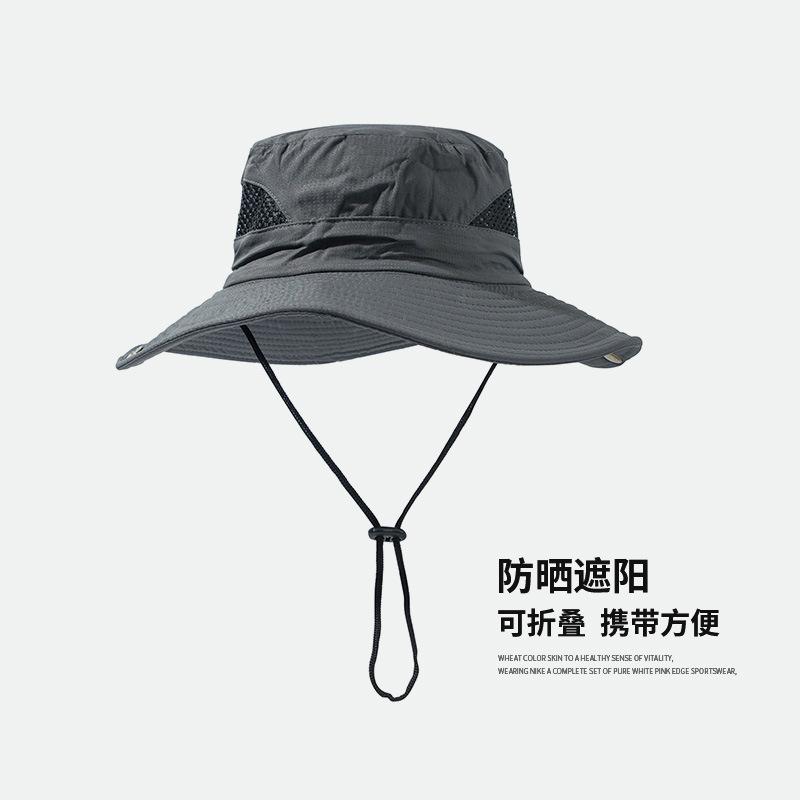 European and American Hiking Hats for Men, Outdoor Sunscreen, Mesh Breathable, Fashionable, Casual Fishing, Hiking, Hiking, UV Protection, Fisherman's