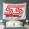 Carlos Sainz Jr F1 Signatur Grafik Wandteppich Ästhetische Heimdekoration Wandteppiche für Wohnzimmer Schlafzimmer