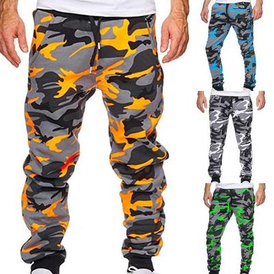 Pantolon Jogger Kamuflaj Ayak Bileği Bantlı Orta Bel Erkek Kargo Pantolon Sonbahar