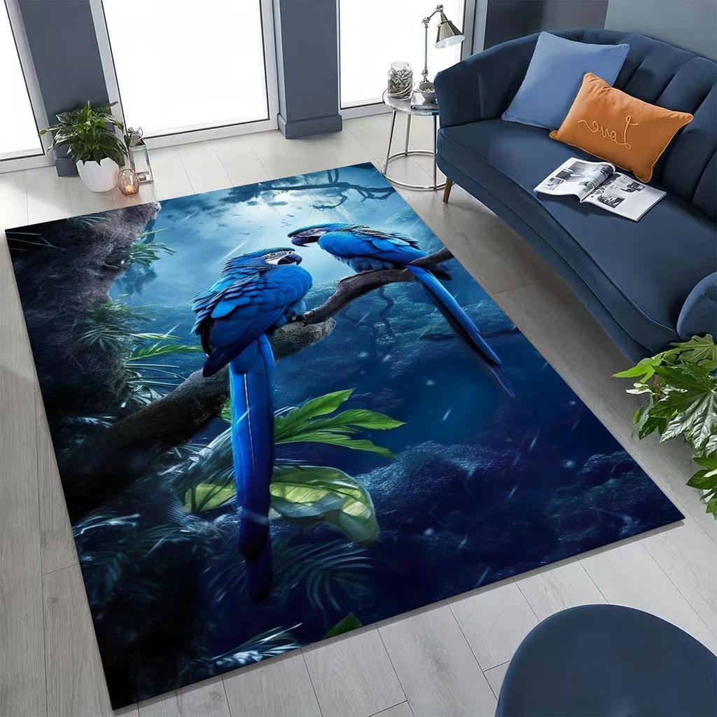 Colorful Tropical Parrot Macaw Natural Birds Art Rug for Bedroom Living Room Sofa Home Doormat Decor,Large Non-slip Floor Mat