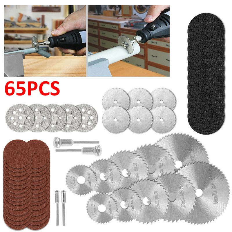 

PDTO Новые 65 шт. Алмазные отрезные диски Набор дисковых пил + сверло для вращающегося инструмента