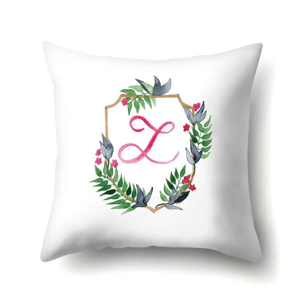 Creative Wreath Letter Pillowcase Office Cushion Cover Living Room  Waist