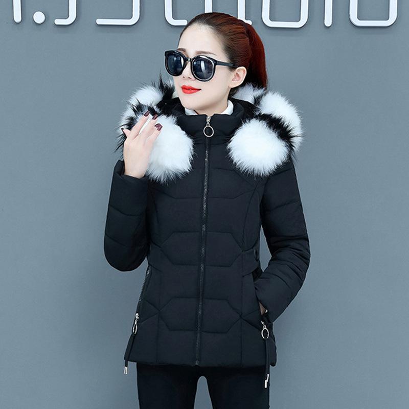 Winter Jacket  Women Parkas Fur Collar Removable Cap Casual Female Cotton Down Jacket   Short Ladies Coats