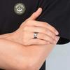 Fashion 8mm Stainless Steel Rings for Men Unique Pattern Inlay Black Carbon Fiber Stainless Steel Rings Men Wedding Band Jewelry