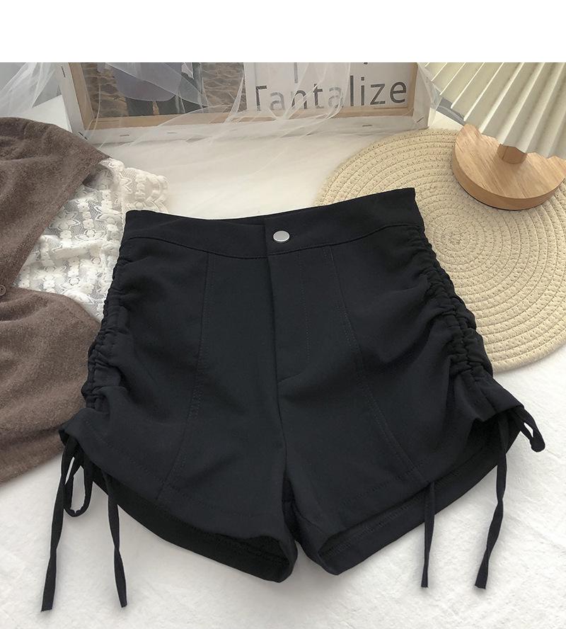 Women s Black High-Waist Slim Fit Drawstring Summer Shorts – Spicy Girl Niche Style M чёрный