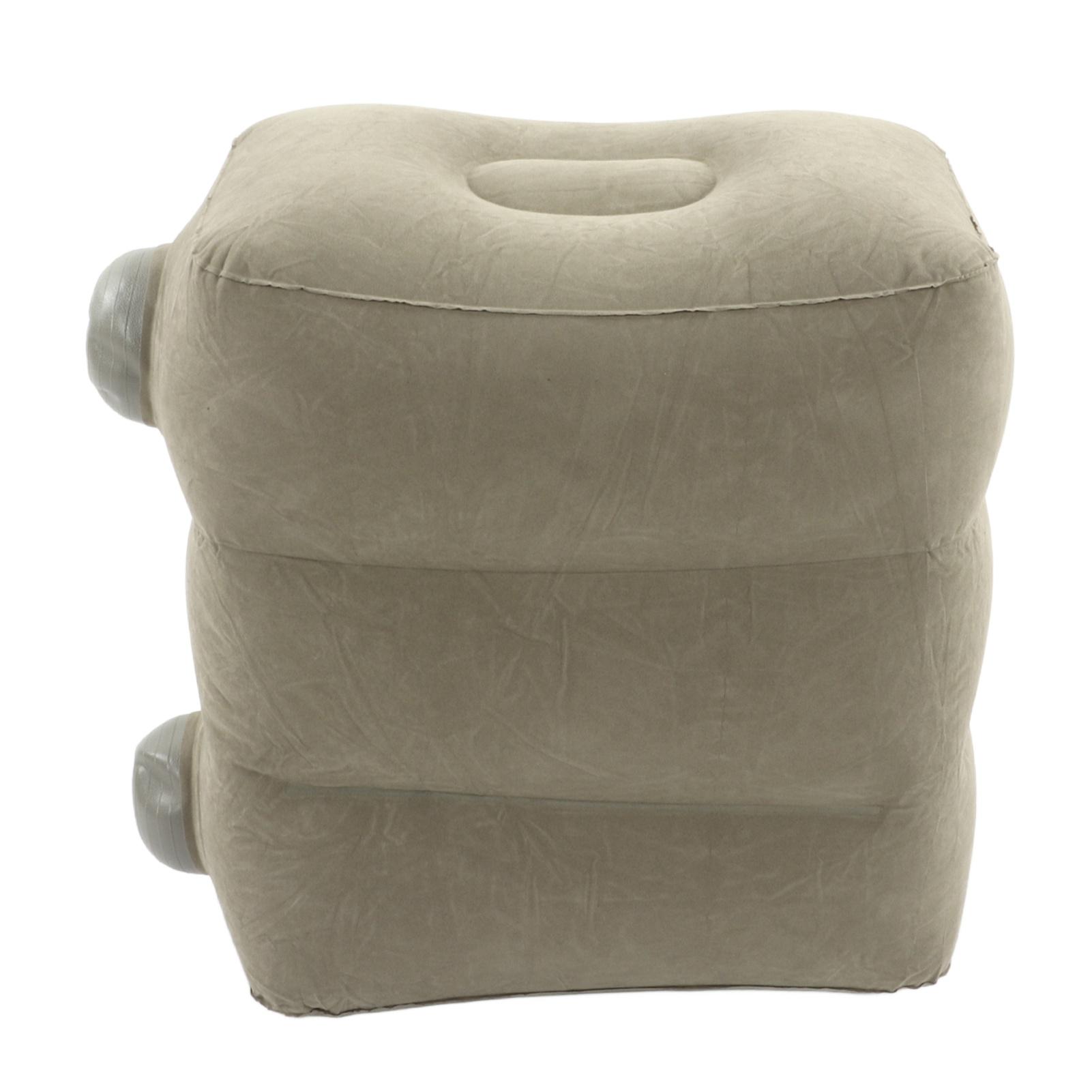 

Inflatable Foot Rest Promote Blood Circulation Relieve Fatigue PVC Flocking Inflatable Footrest Cushion for Travel Dark темно-серого