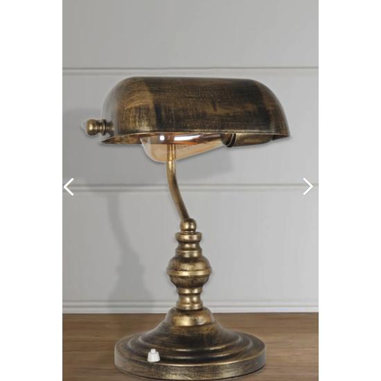 

Освещение Банкир Настольная лампа Черный Желтый Патина Ретро