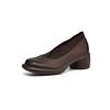 Fashion Hot New Spring Split Leather Women Shoes Round Toe Women Pumps Shoes for Women Chunky Heels Deep Mouth Loafers Zapatos Mujer