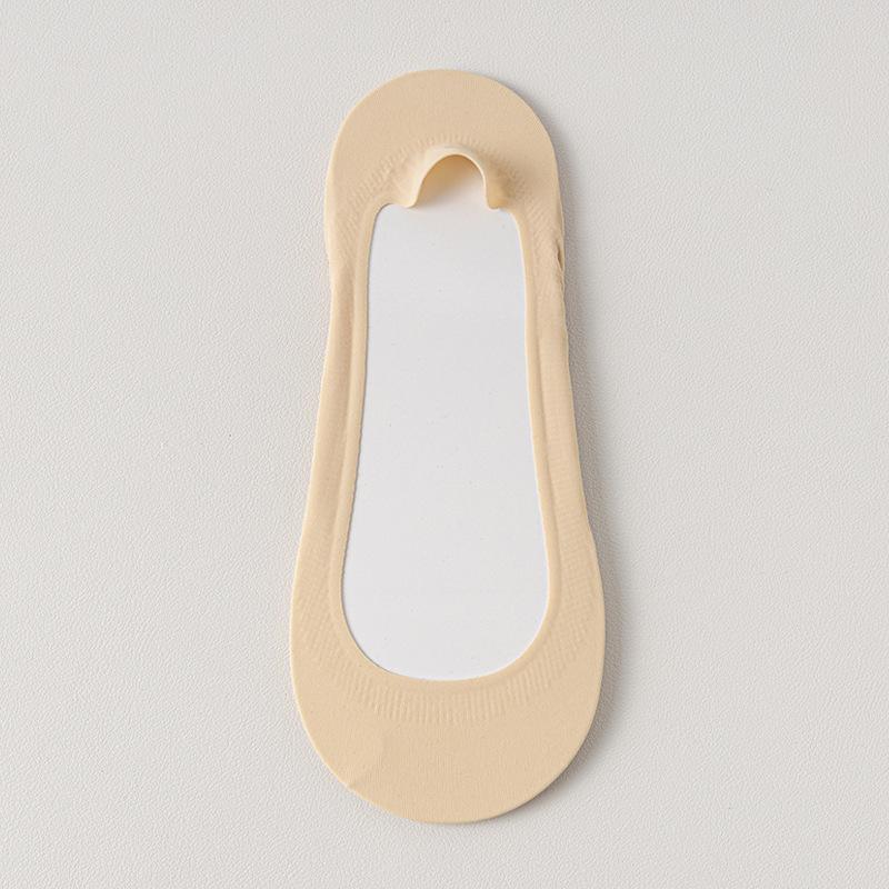 Summer Ultra-thin Breathable Sock Slippers Solid Color Ice Silk Low Cut Boat Socks Silicone Anti-slip Invisible No Show Socks