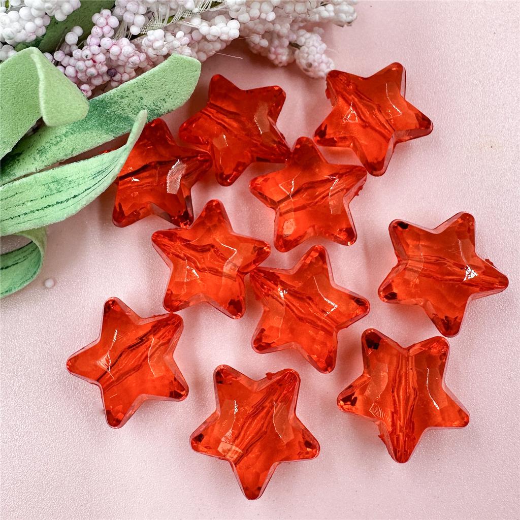 Five-pointed Star Beads 18.5mm Bracelet Making Accessories Beaded Material for Necklace Clear Crystal DIY Acrylic 10pcs  Accessories