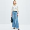 19mm Elastic Double Qiao Spring/Summer Collar Unique Jacquard Sweet Aging Mulberry Silk Shirt for Women