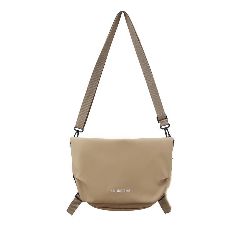 Minimalist Ins Style Canvas Crossbody Bag For Men Fashionable Waterproof Shoulder Bag хаки