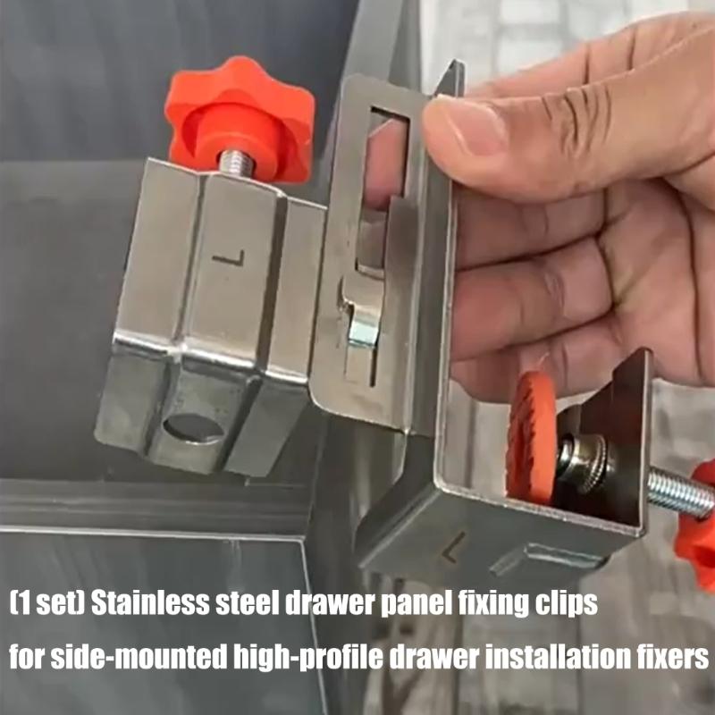 Rustproof Drawer Panel Clamps Tall Cabinet Stabilizers Brackets Drawer Panel Installation Fixing Hardware