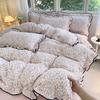 Korean Princess Cloud-like Crinkled Gauze Lace Cotton Bedding Set