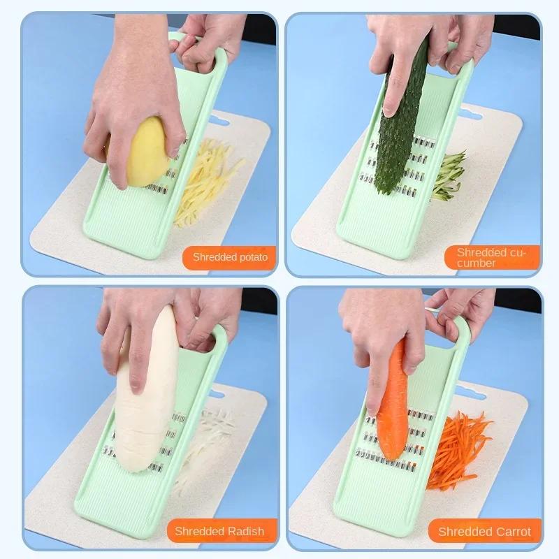 Stainless Steel Manual Vegetable Slicer: Portable Kitchen Gadget for Potatoes, Carrots, Cucumbers - Kitchen Essential
